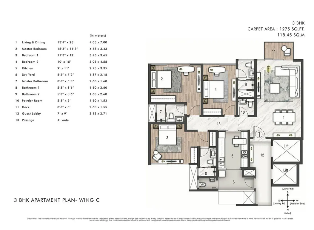Rustomjee Paramount Khar(W) Wing C 3BHK