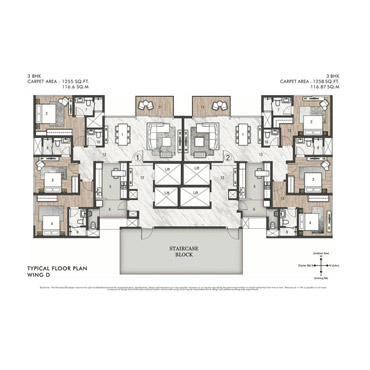 Rustomjee Paramount Khar(W) Typical Floor Plan Wing D
