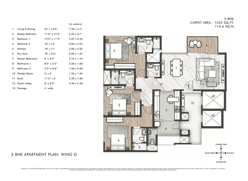 Rustomjee Paramount Khar(W) Wing D 3BHK