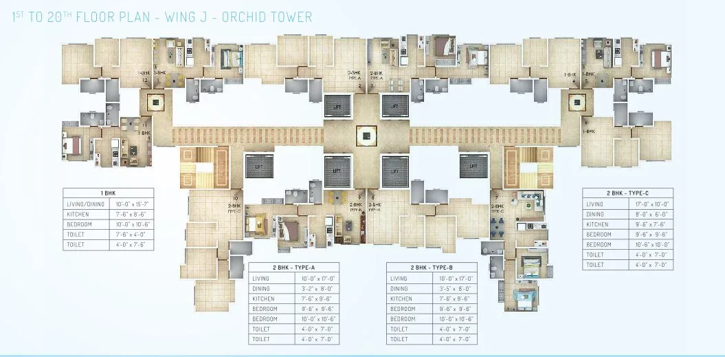 Mahavir Kalpavruksha Typical Floor Plan Tower J (Orchid)