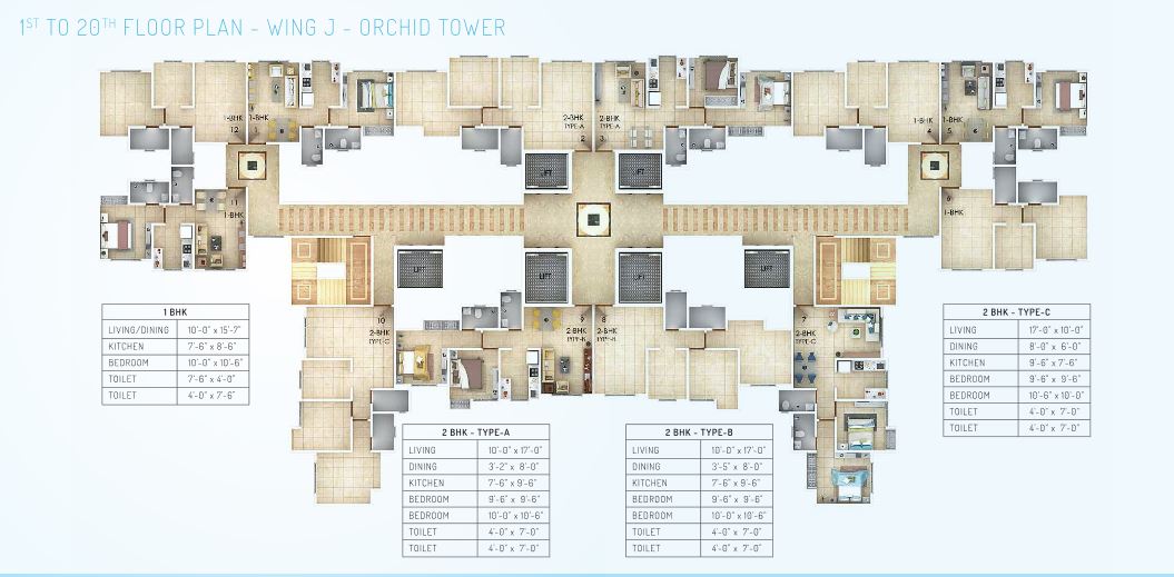 Mahavir Kalpavruksha Typical Floor Plan Tower J (Orchid)
