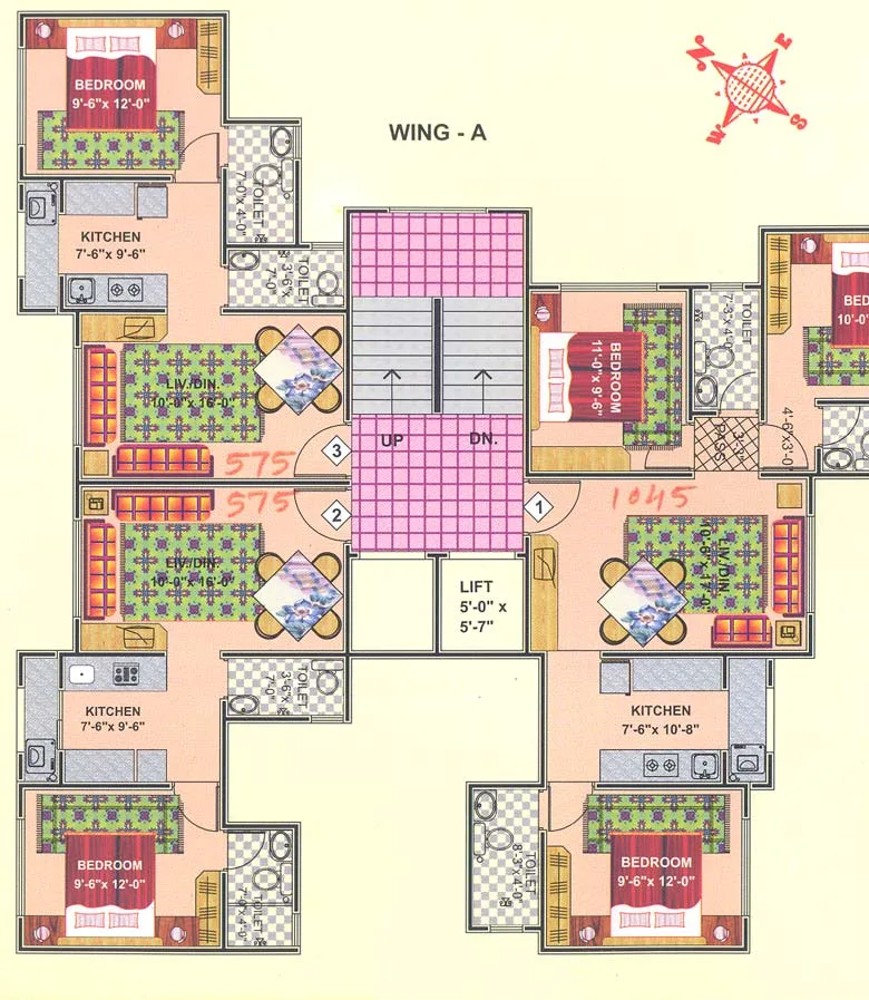 Wing A floor plan