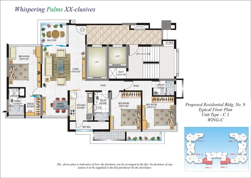 3 BHK Flats on Rent in Whispering Palms Exclusive, Kandivali East