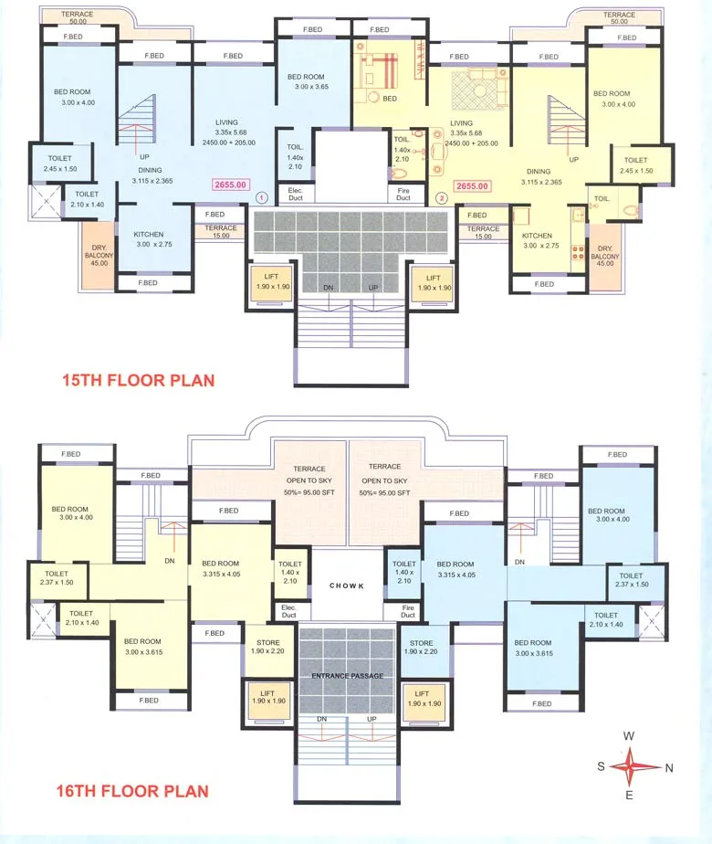 15th and 16th floor plan