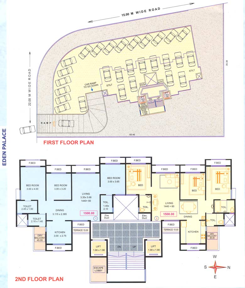 1 and 2 floor plan