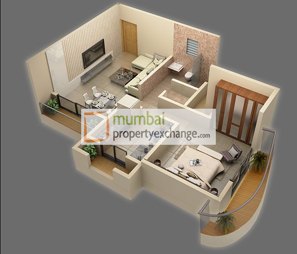 1 BHK Floor Plan
