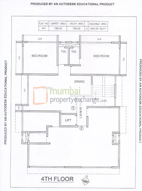 2 BHK Floor Plan