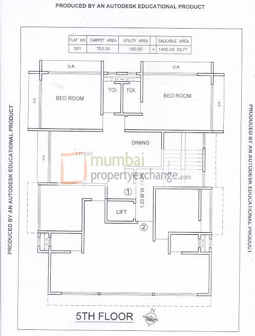 2 BHK Floor Plan