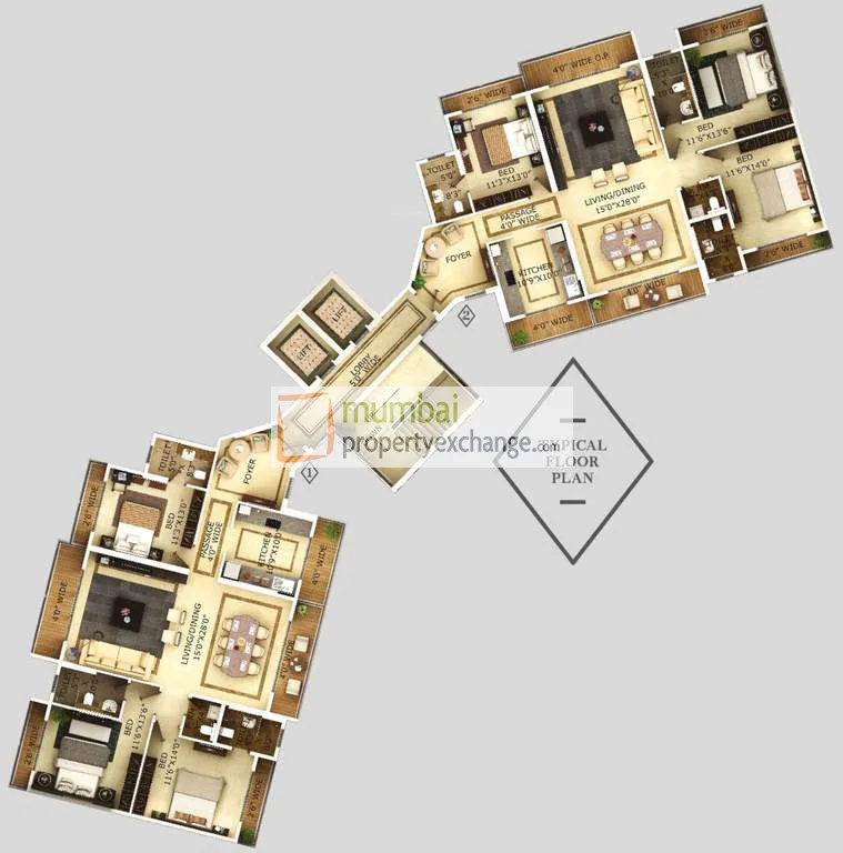 2nd-to-8th Floor Plan