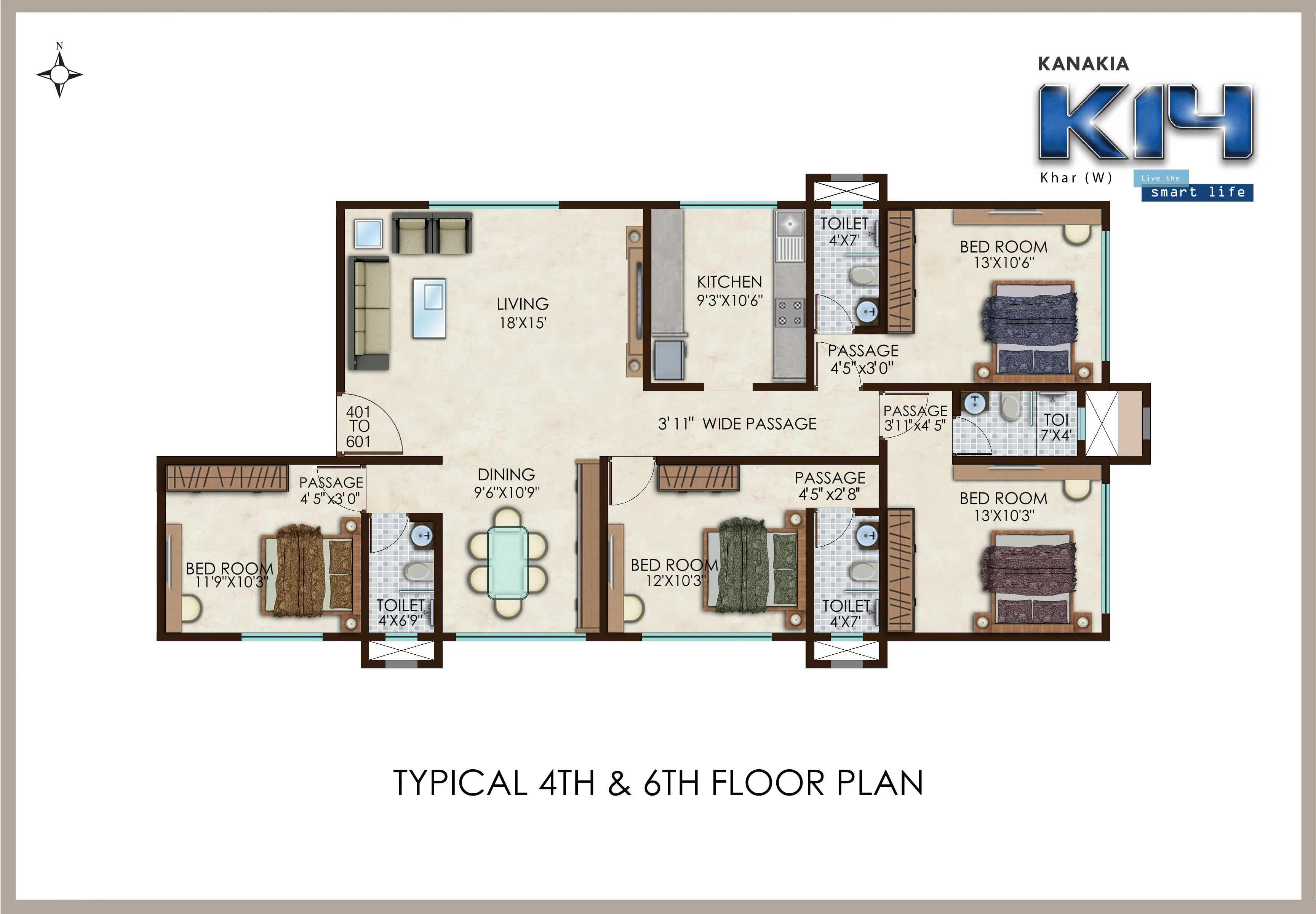 Floor Plan 4BHK