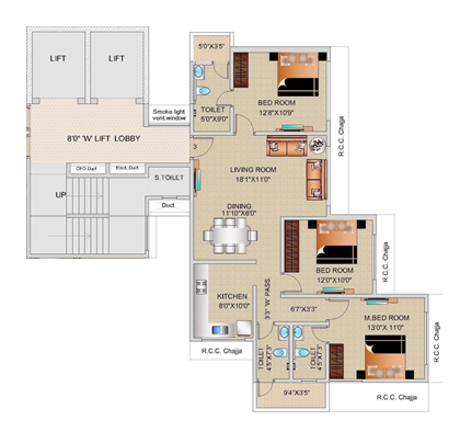 Kesar-Horizon-3BHK-Compact