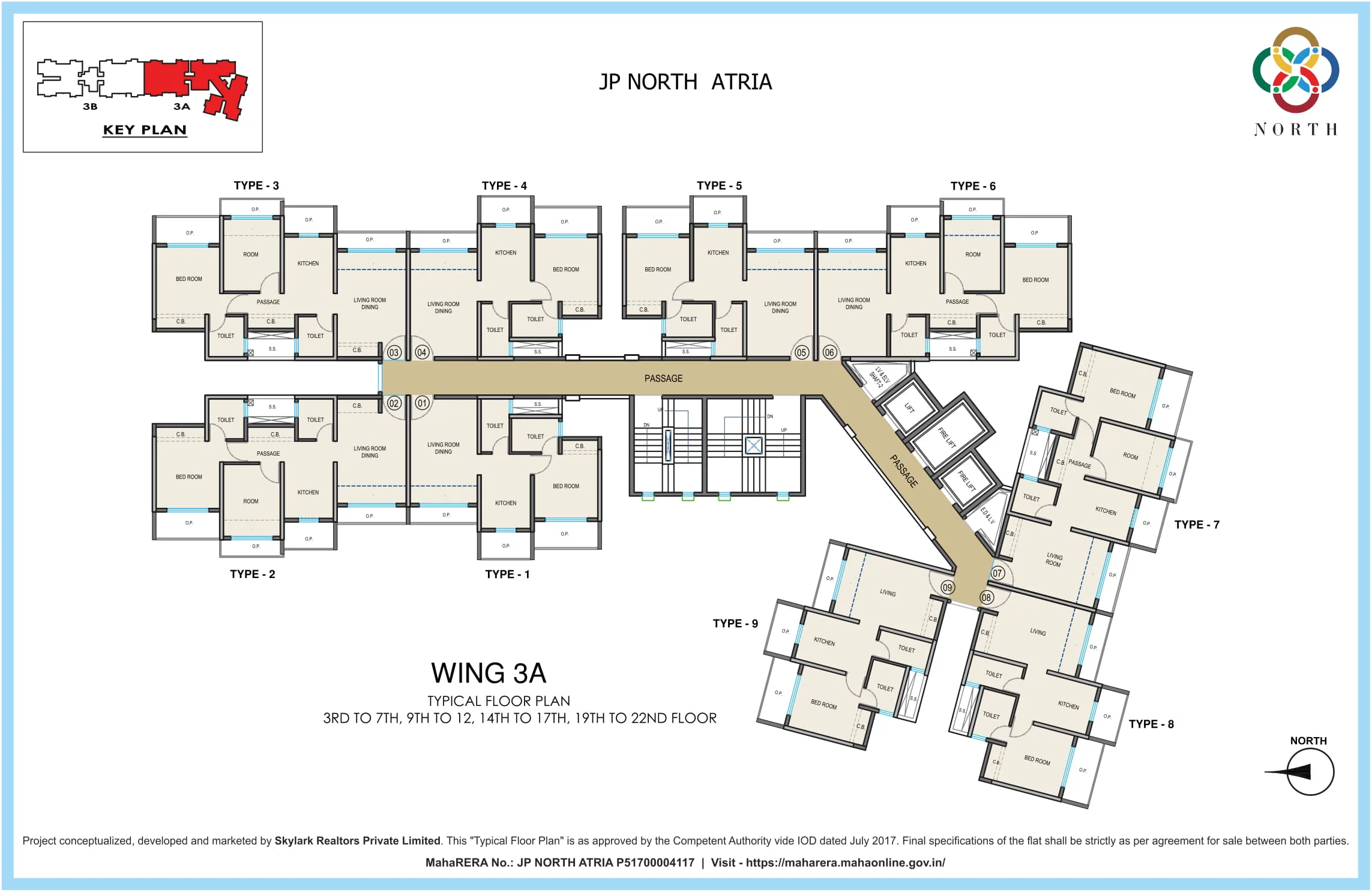 JP North Typical Floor Plan Atria 3