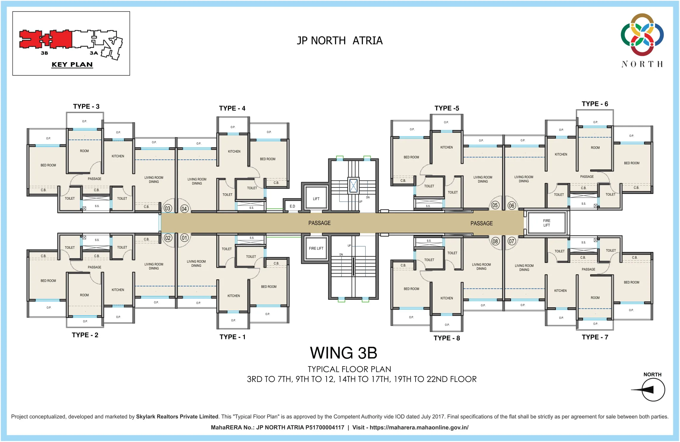JP North Typical Floor Plan Atria 4