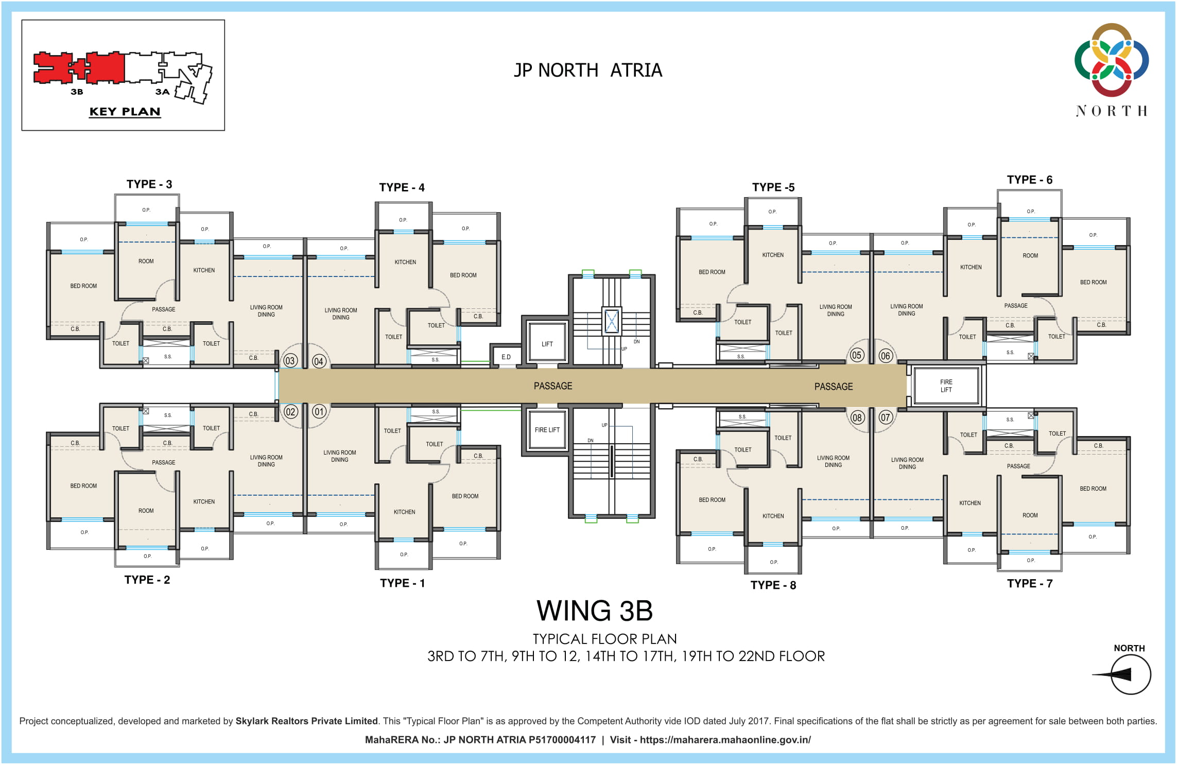 JP North Typical Floor Plan Atria 4