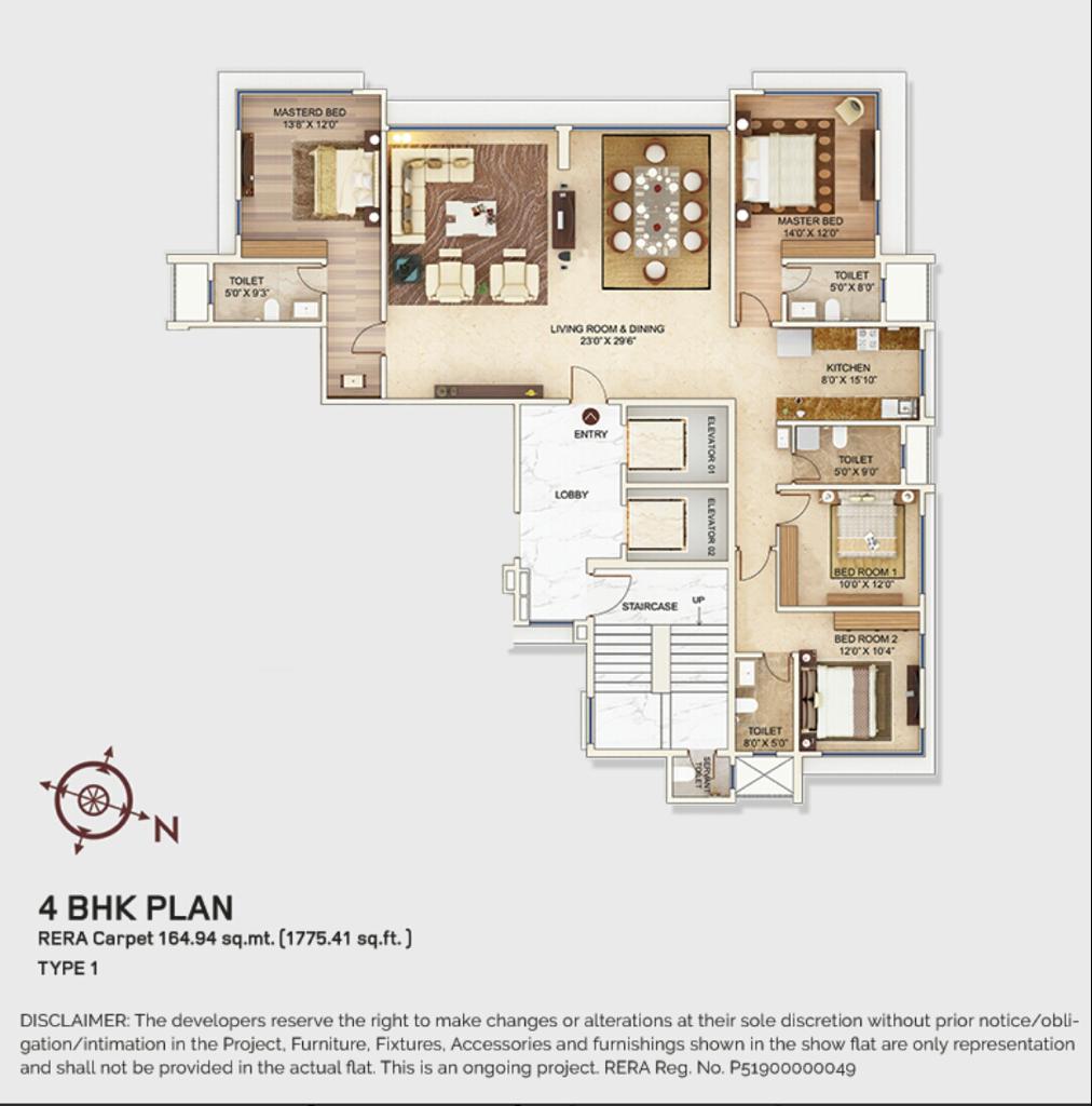 Aaradhay Signature 4BHK Plan Type-1
