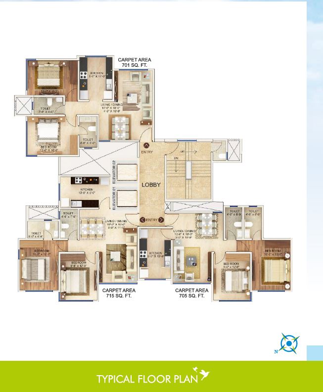 Aaradhya Residency Typical Floor Plan