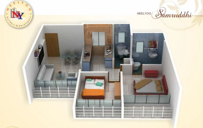 2 BHK Floor Plan