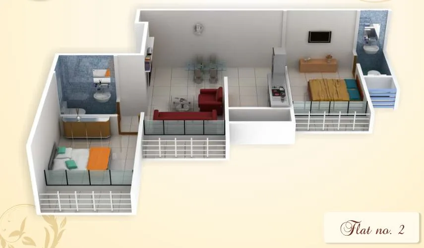 1 BHK Floor Plan