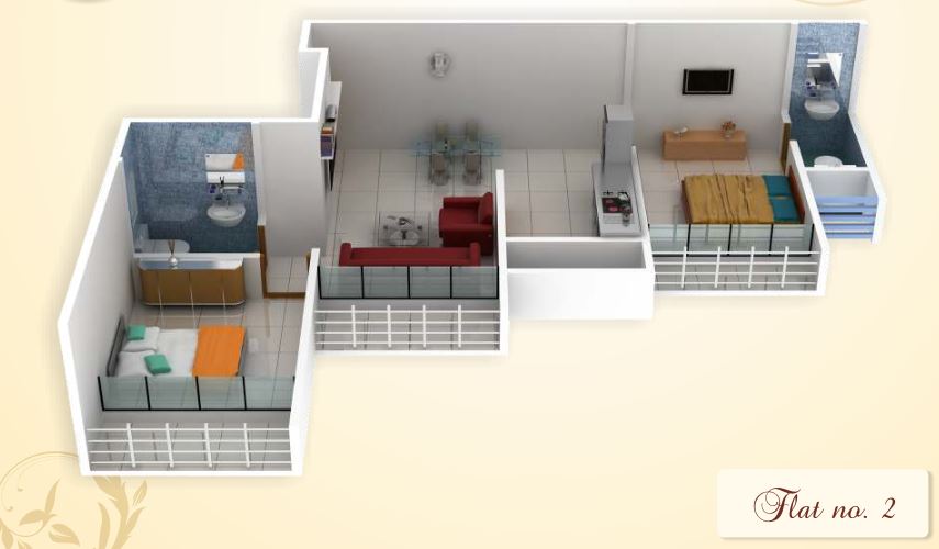 1 BHK Floor Plan