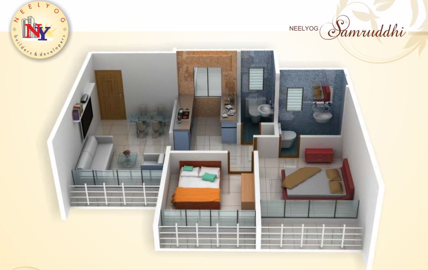 2 BHK Floor Plan