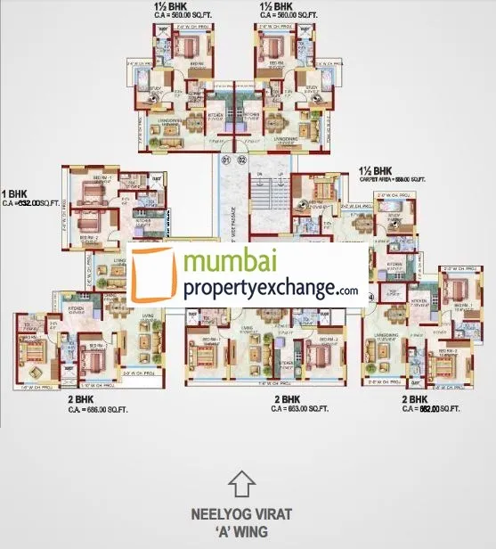 2BHK Flats on Rent in Neelyog Virat, Malad East