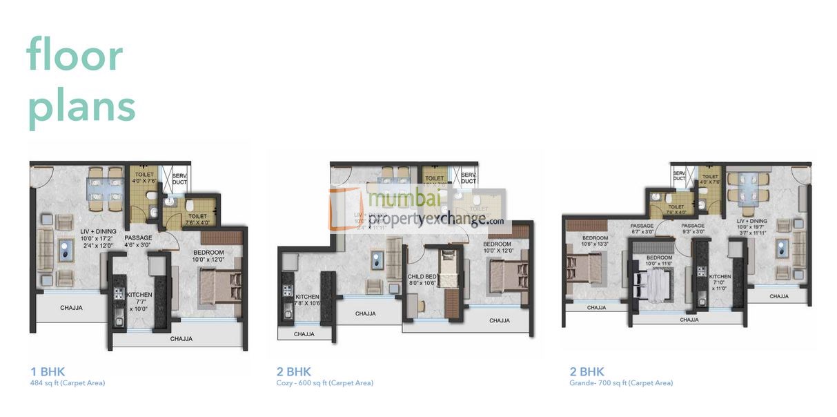 1&2 BHK Floor Plan