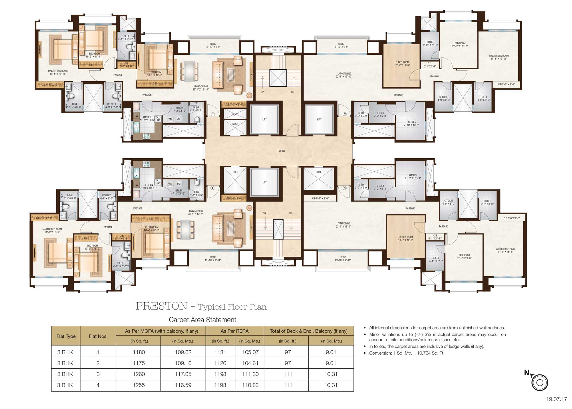 One Hiranandani Park Preston Typical Floor Plan