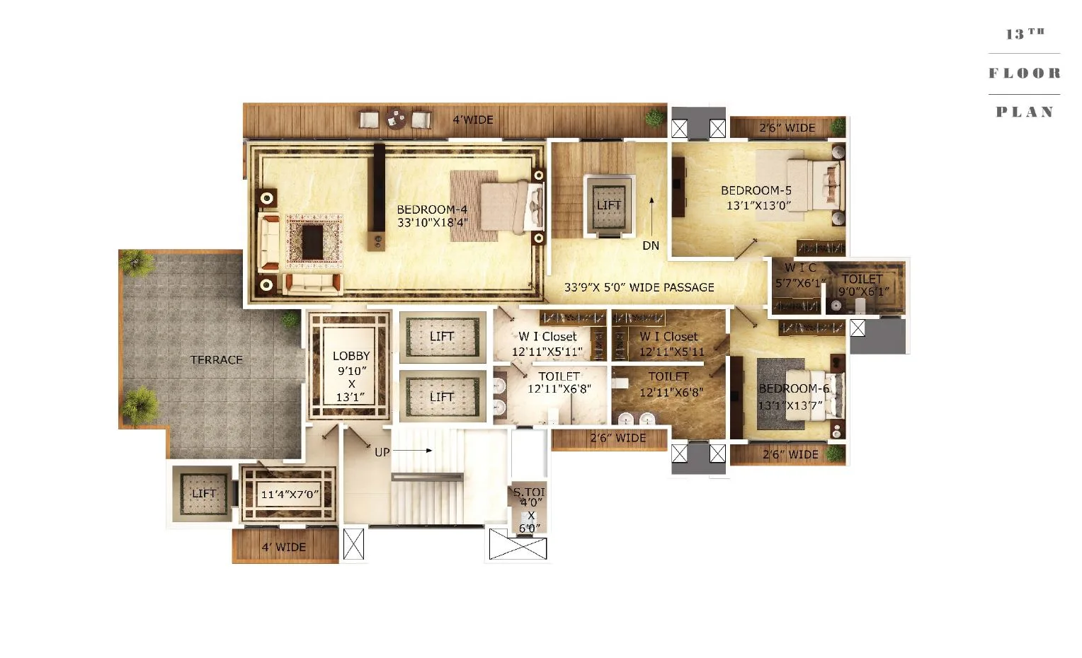 13th Floor Plan