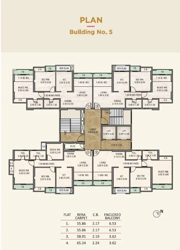 Rosa Oasis Typical Floor Plan Bldg 5