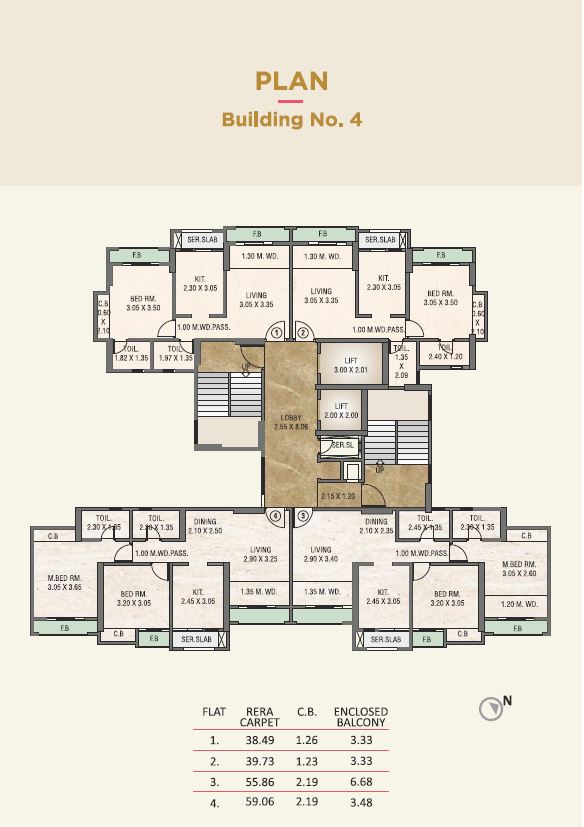 Rosa Oasis Typical Floor Plan Bldg 4