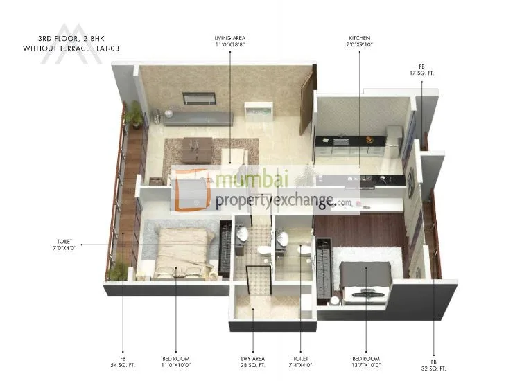 2 BHK Floor Plan — photo 5