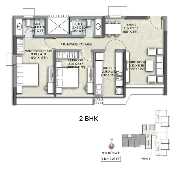 Kalpataru Yashodhan 2BHK Wing B