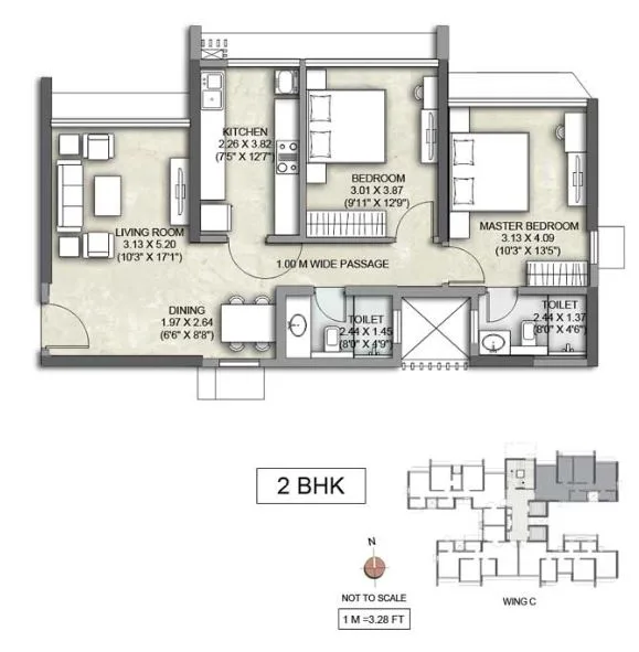 Kalpataru Yashodhan 2BHK Wing C