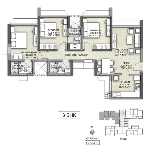 Kalpataru Yashodhan 3BHK Wing C