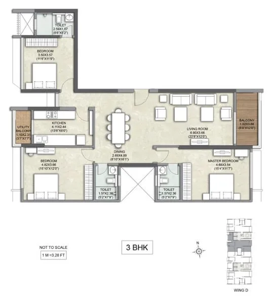 Kalpataru Yashodhan 3BHK Wing D