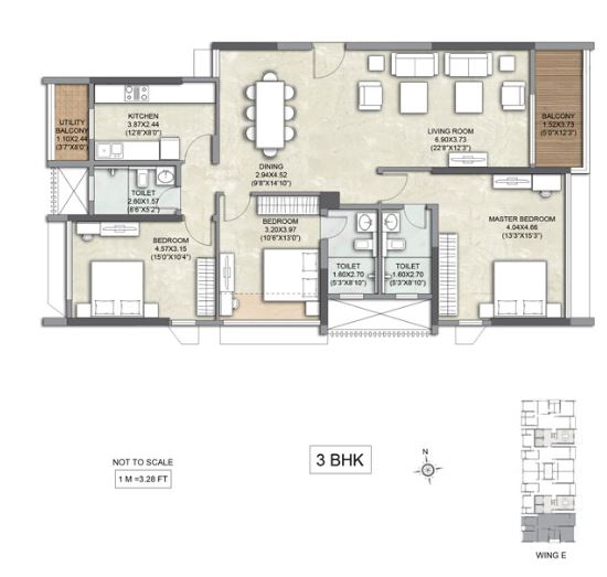 Kalpataru Yashodhan 3BHK Wing E