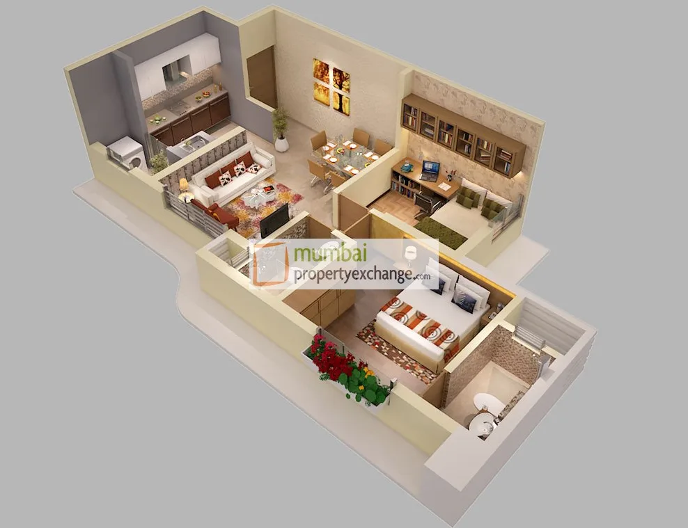 2 BHK Floor Plan