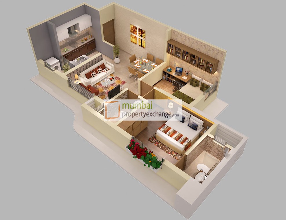 2 BHK Floor Plan