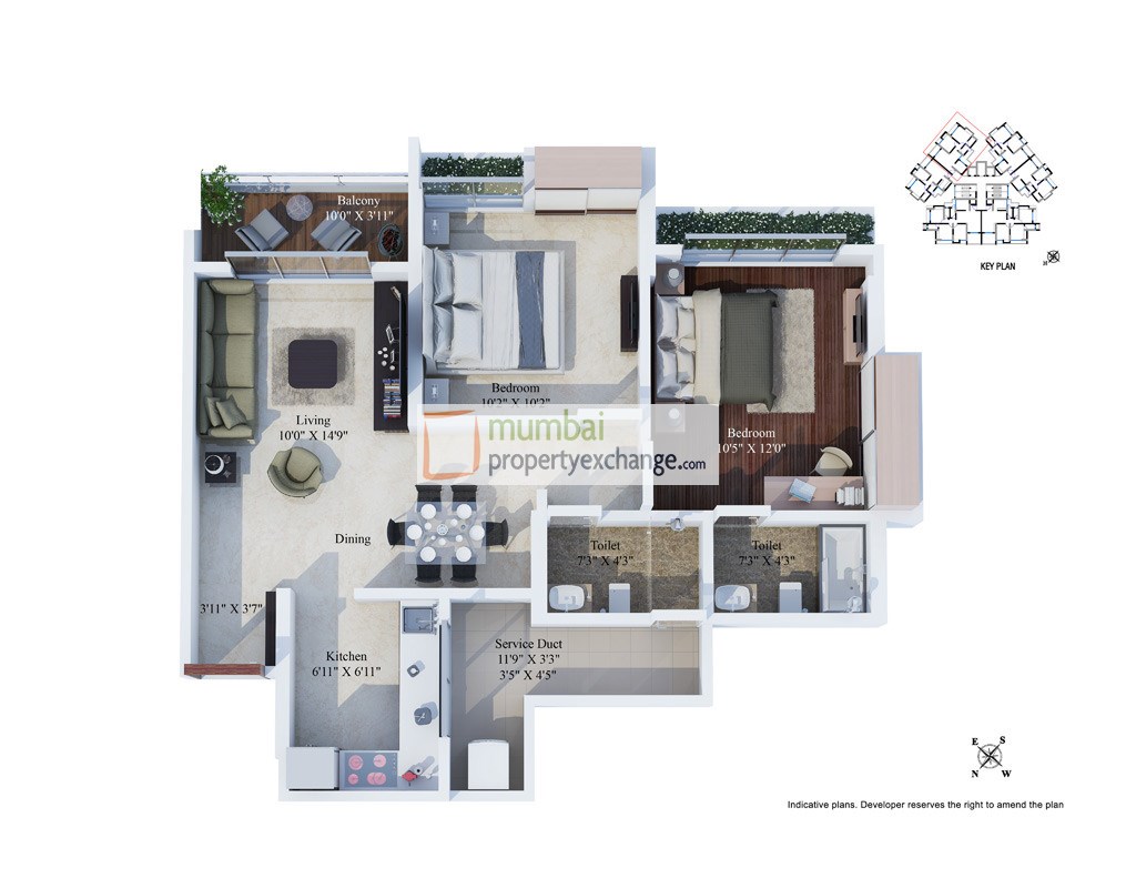 2 BHK Floorplan
