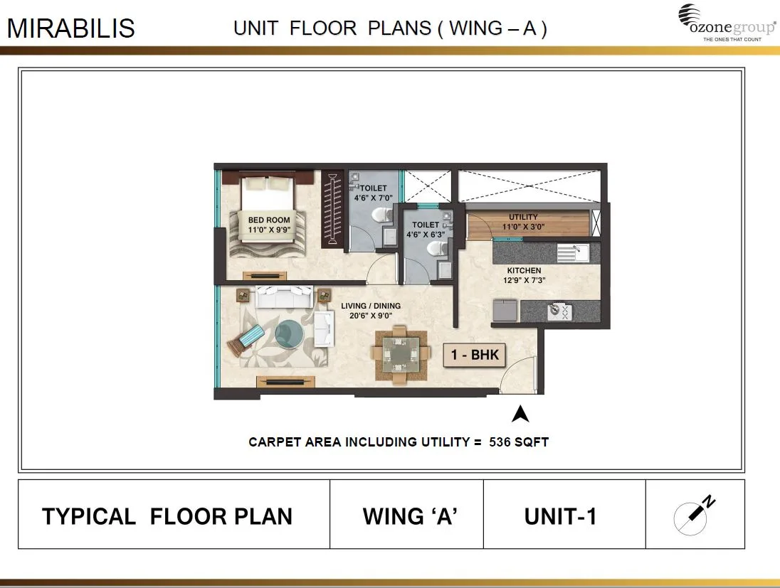 Mirabilis 1BHK Wing A Unit 01