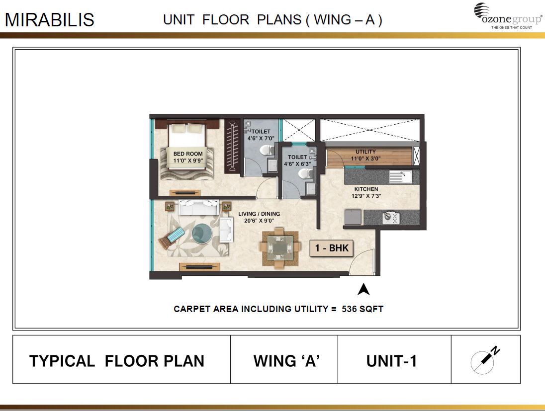 Mirabilis 1BHK Wing A Unit 01