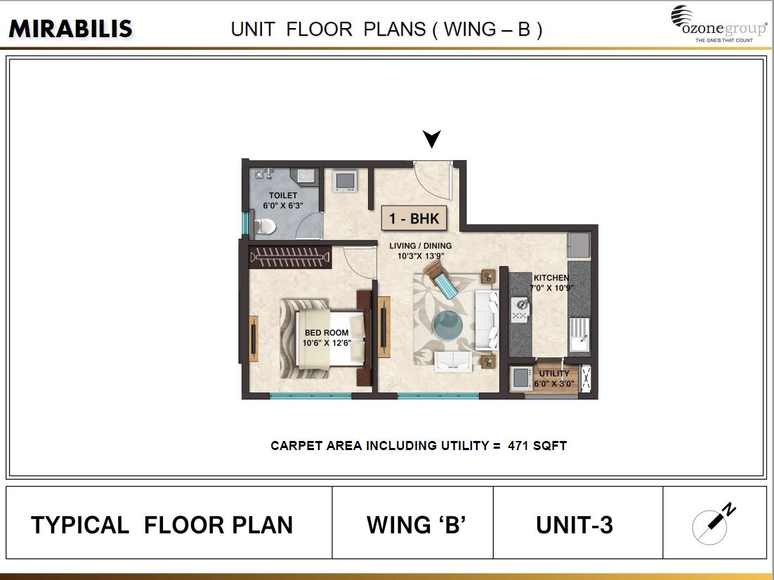 Mirabilis 1BHK Wing B Unit 03