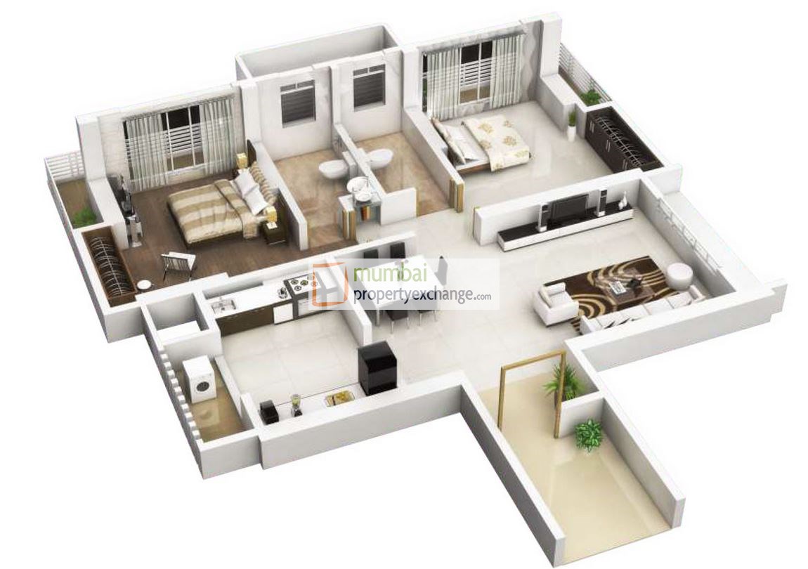 2 BHK Floor Plan