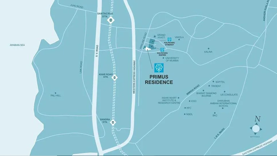 Kalpataru Primus Location Map