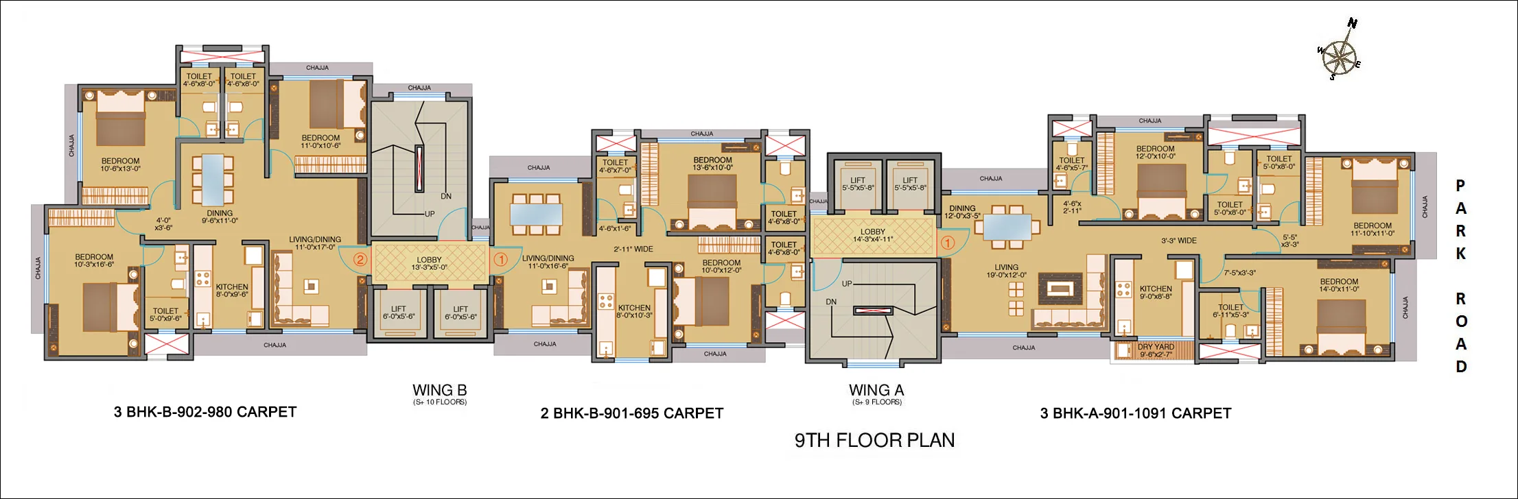 Shamik Crimson Bay 9th Floor Typical Plan