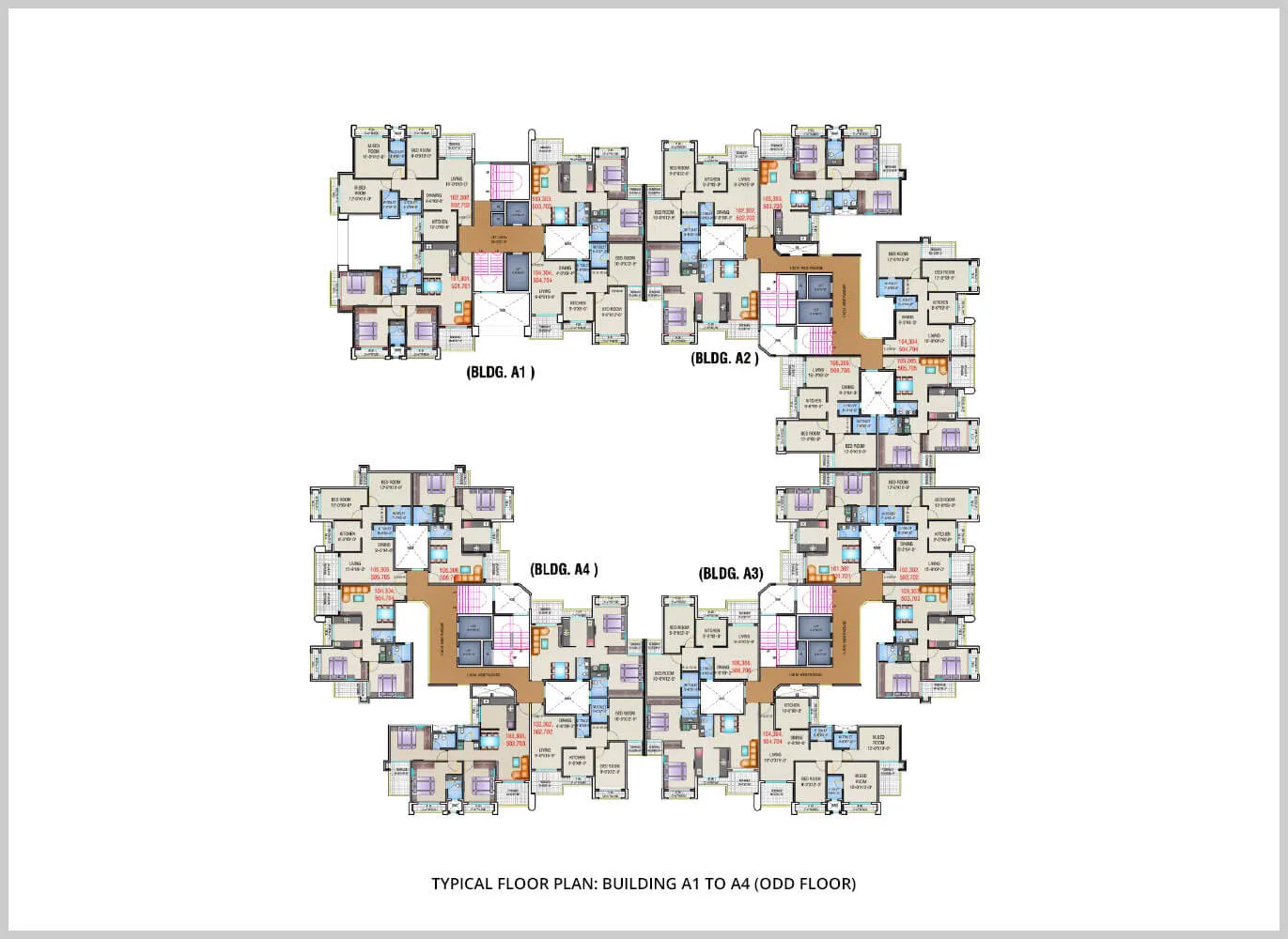 Arihant Aloki Typical Floor Plan Bldg A1 to A4 (odd flr)