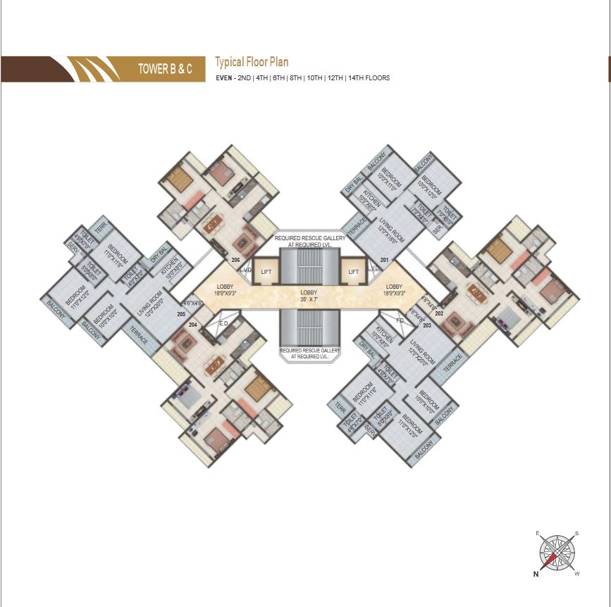 Estonia Typical Floor Plan Wing B-C Even
