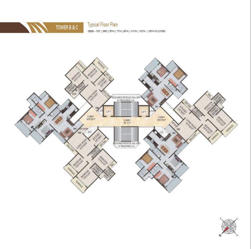 Estonia Typical Floor Plan Wing B-C Odd