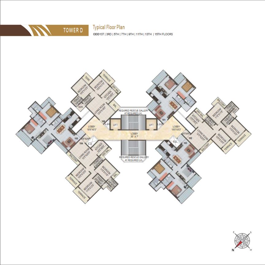 Estonia Typical Floor Plan Wing D Odd