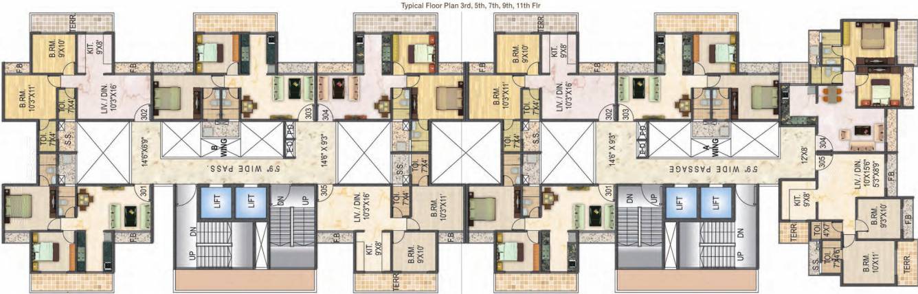 akshar-evorra-wing-a-cluster-plan-for-3rd-5th-7th-9th-11th-floor